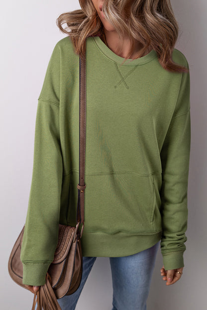 Kangaroo Pocket Drop Shoulder Sweatshirt