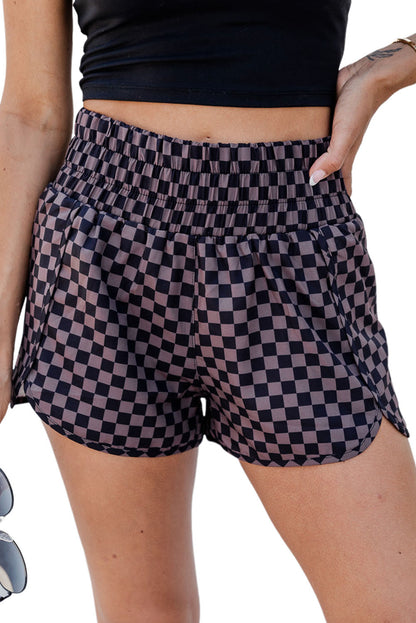 Abstract High Waist Athletic Shorts