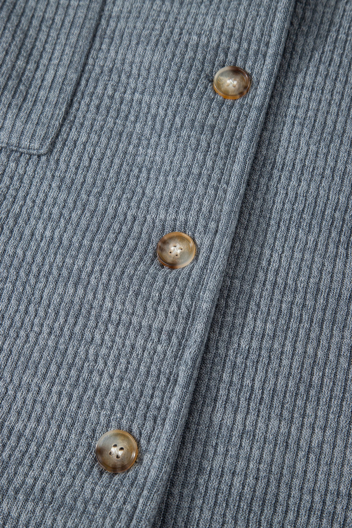 Ribbed Knit Flap Pocket Button-Up Shacket