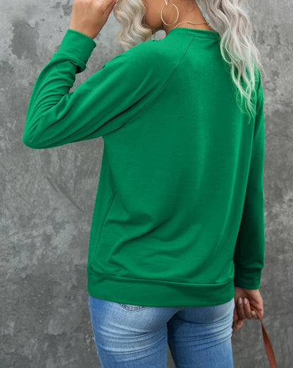 Raglan Long Sleeve Crewneck Sweatshirt