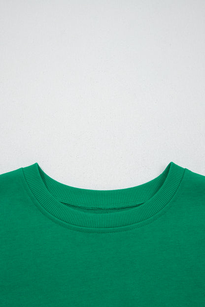 Stripe Mixed Crew Neck Cap Sleeve T-Shirt