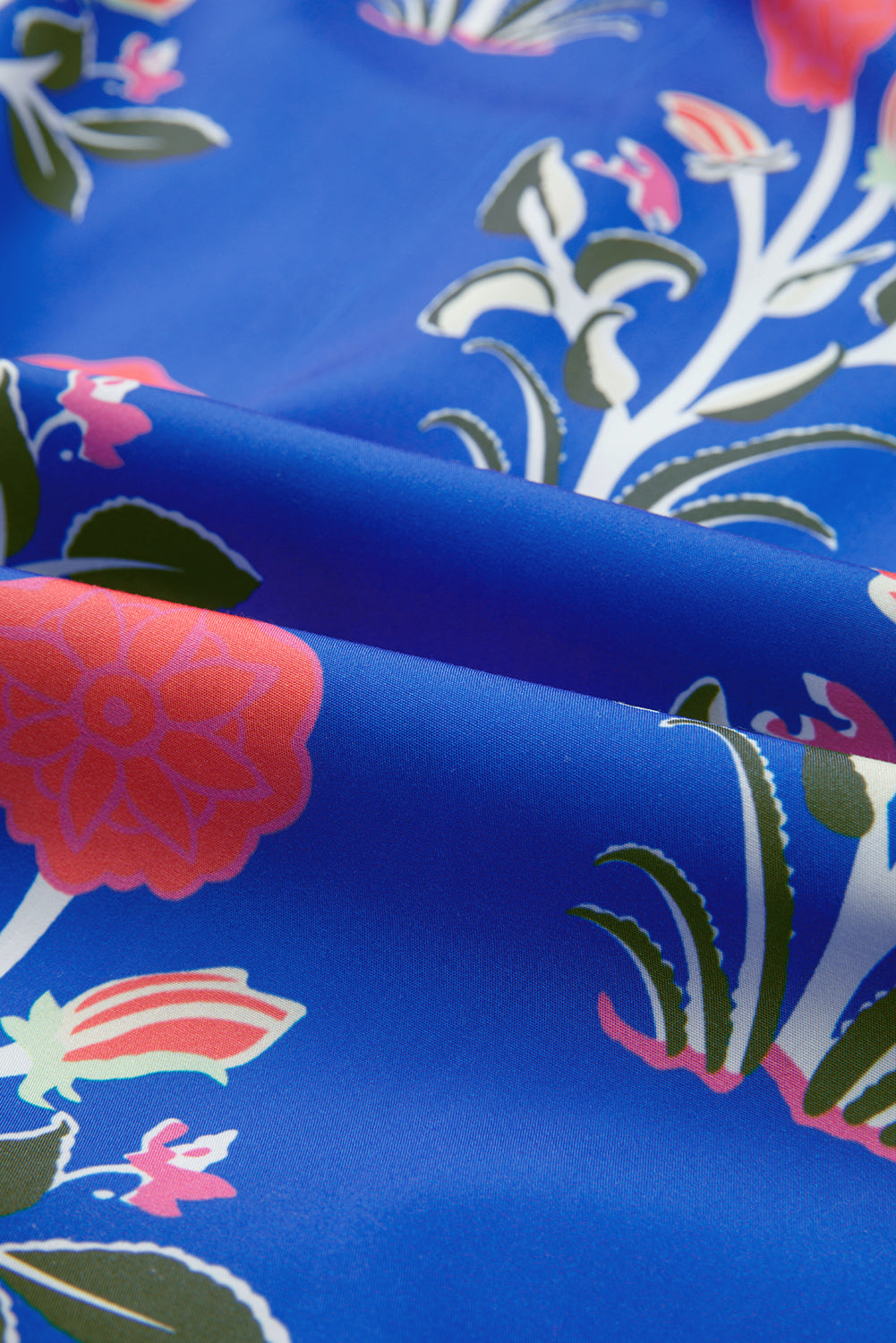 Floral 3/4 Puff Sleeve Ruffle Hem Dress