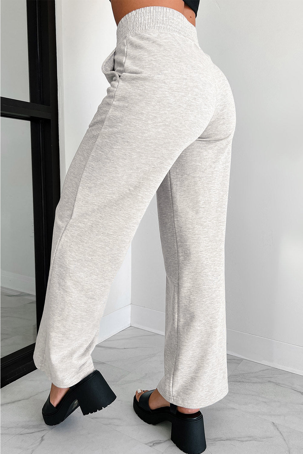 Cross-Waist Wide Leg Lounge Pants