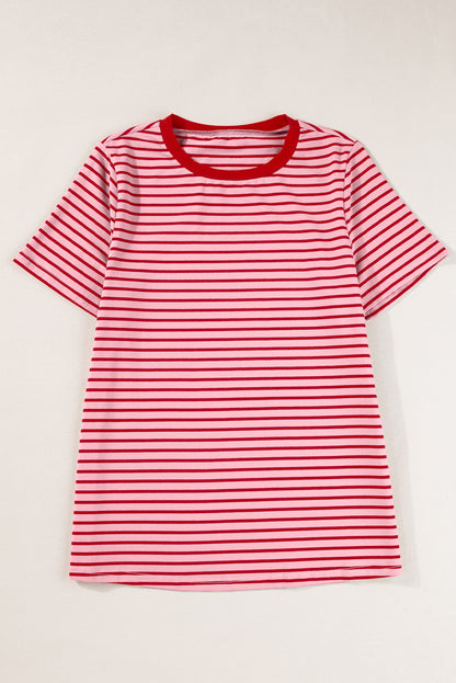 Stripe Crewneck Short Sleeve T-Shirt