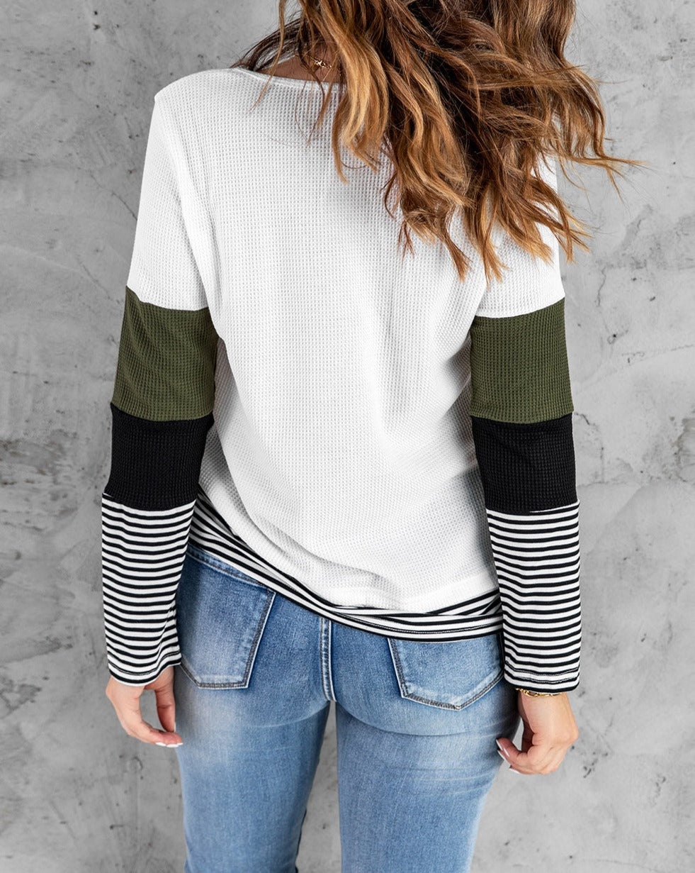 Colorblock Stripe Long Sleeve Top