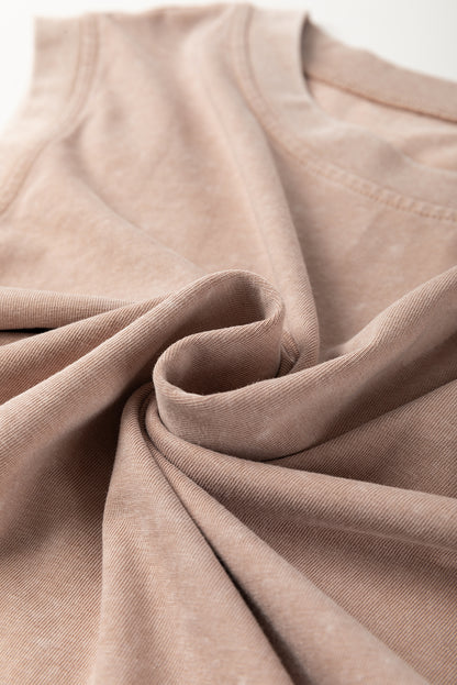 Mineral Wash Tank Top and Lined Split Skirt Set