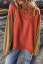 Two Tone Drop Shoulder Pullover Sweatshirt