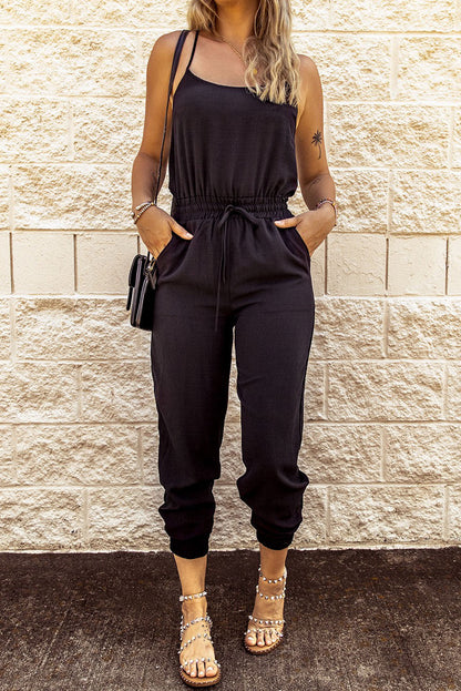 Solid Spaghetti Straps Jumpsuit