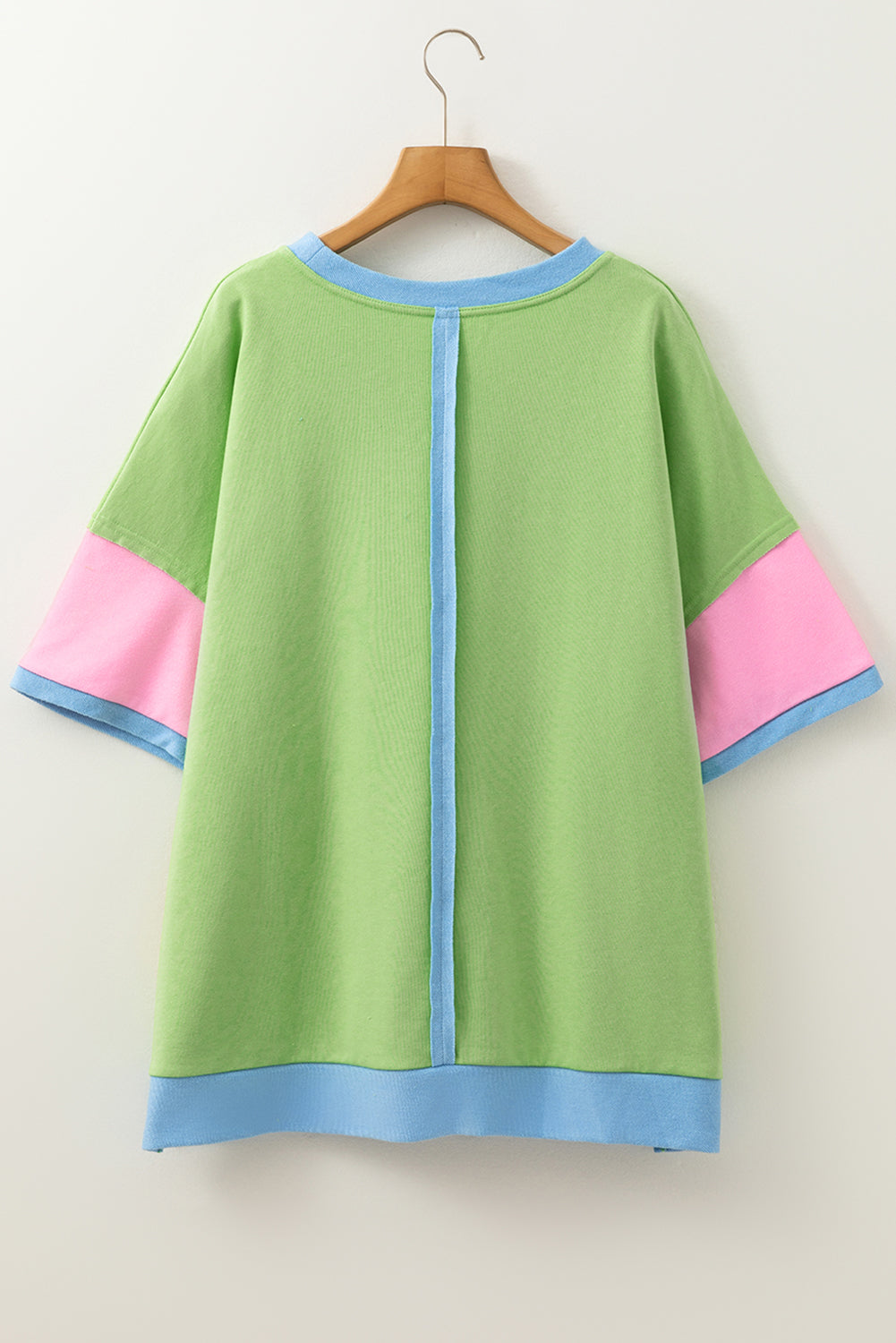 Plus Size Colorblock Reverse Seam T-Shirt