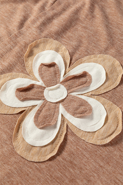 Floral Patchwork V-Neck Long Sleeve Top