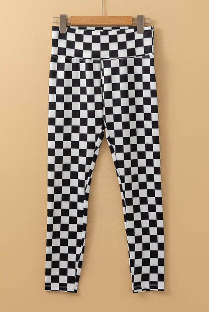 Checker High Waist Skinny Leggings