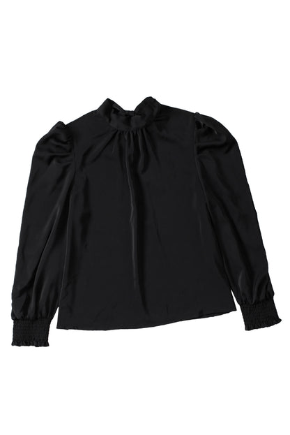 Bow Tie Puff Sleeve Blouse