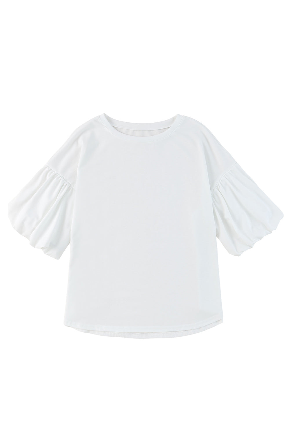 Bubble Sleeve Round Neck Blouse