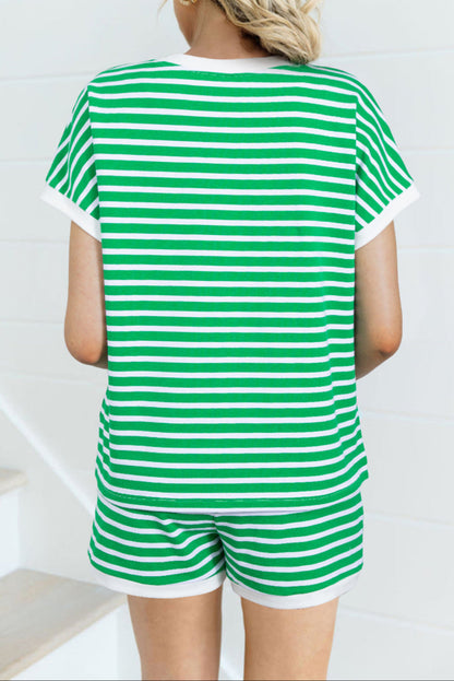 Stripe Tee and Shorts Set