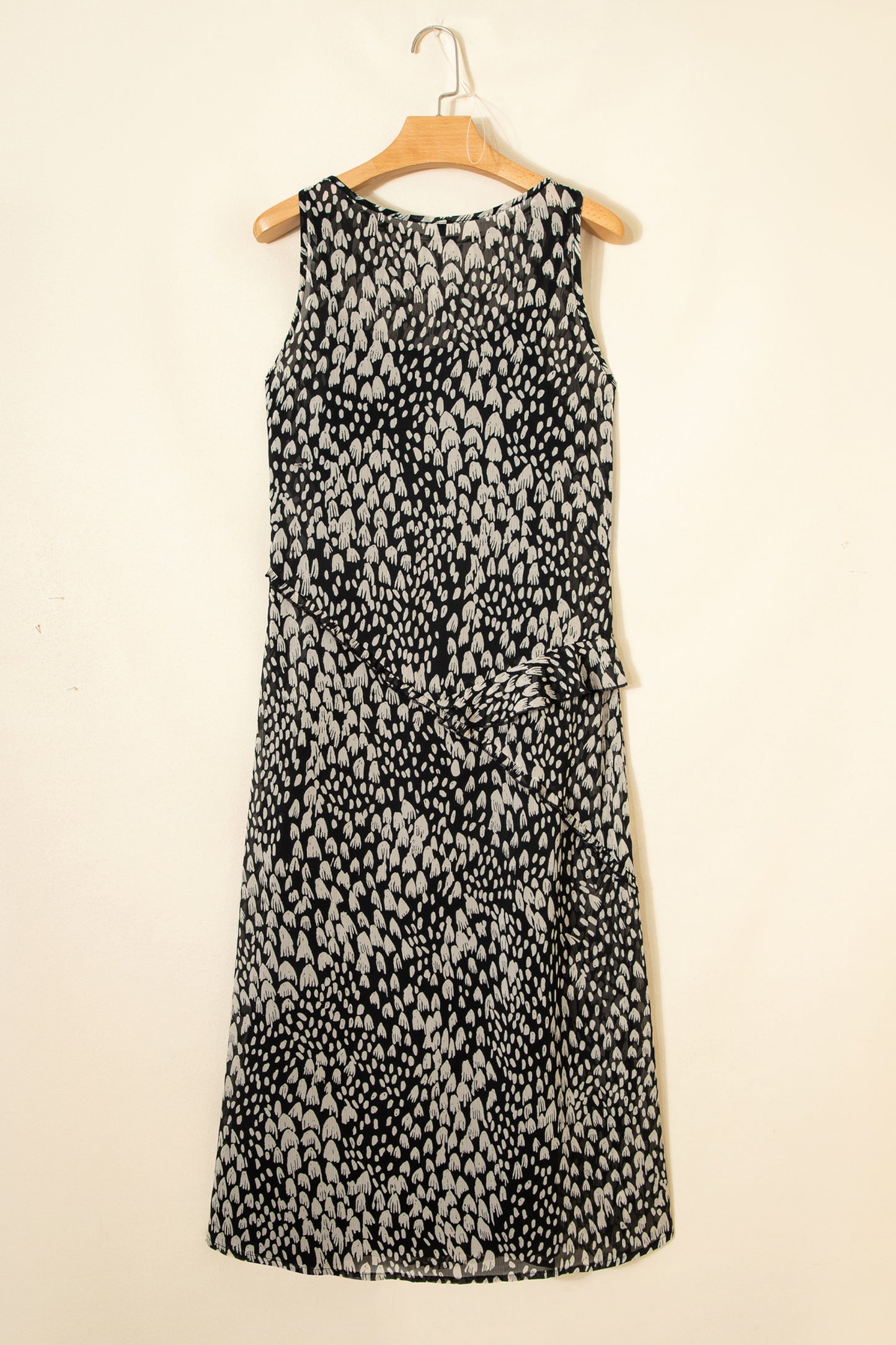 Abstract Dotted Sleeveless Maxi Dress
