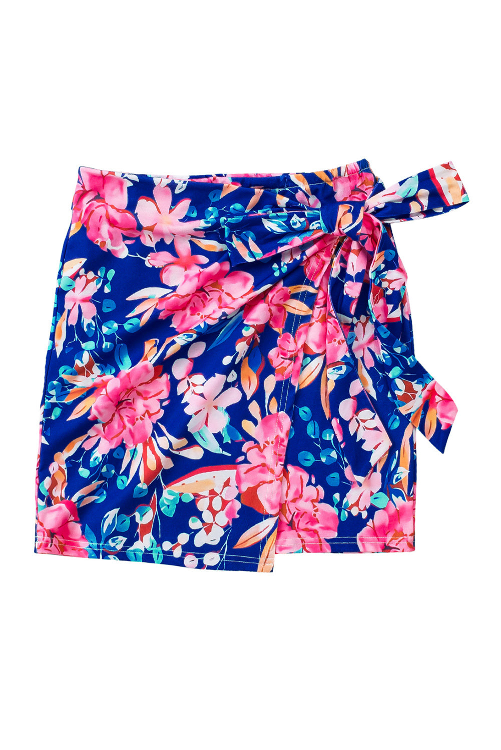 Floral Tied Bodycon Mini Skirt