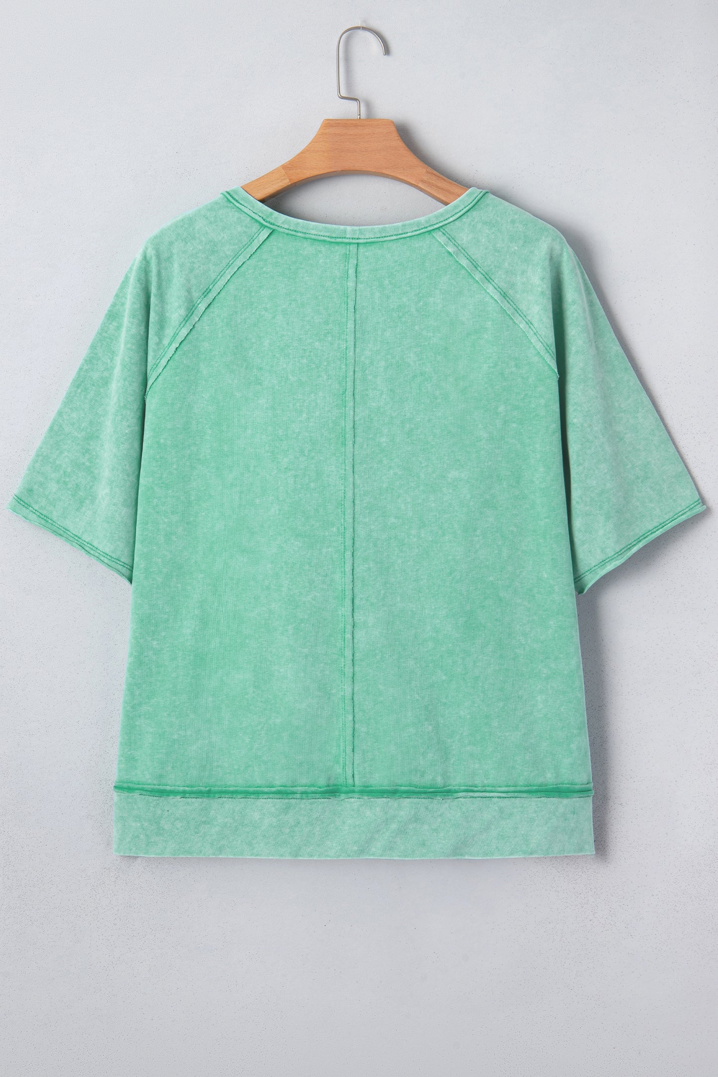 Mineral Wash Half-Button Raglan Sleeve T-Shirt