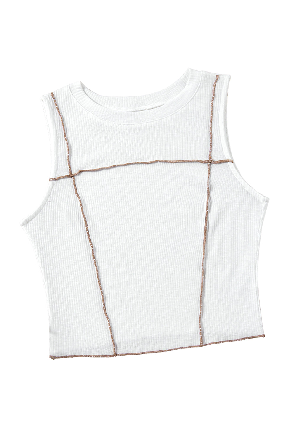 Ribbed Contrast Seam Tank Top