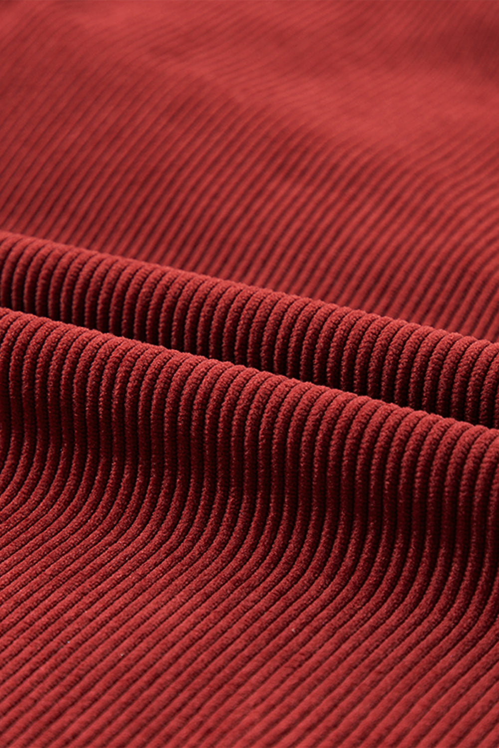 Solid Ribbed Corduroy Long Sleeve Oversized Sweatshirt