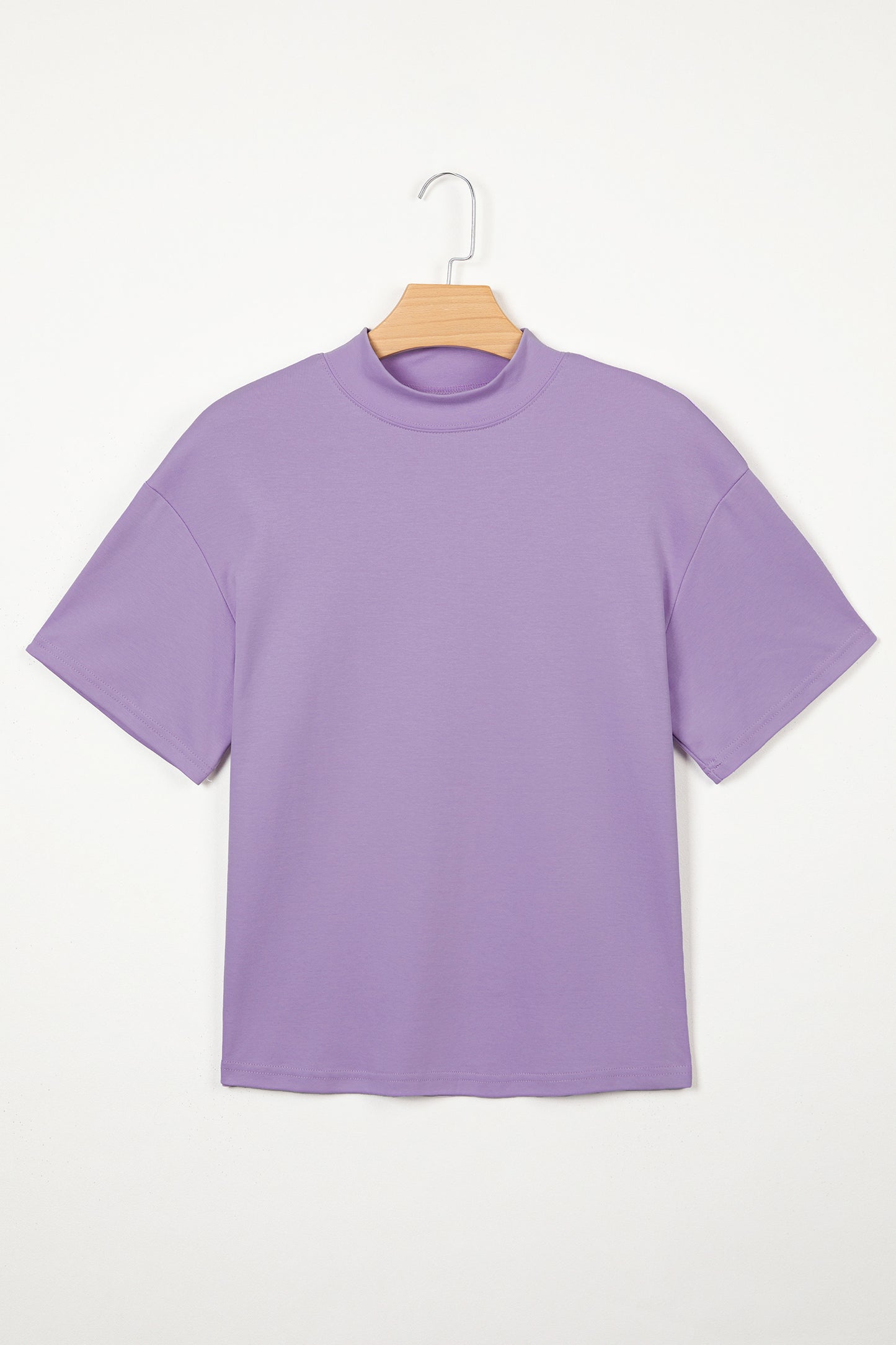 Oversized Solid Color High Neck Tee