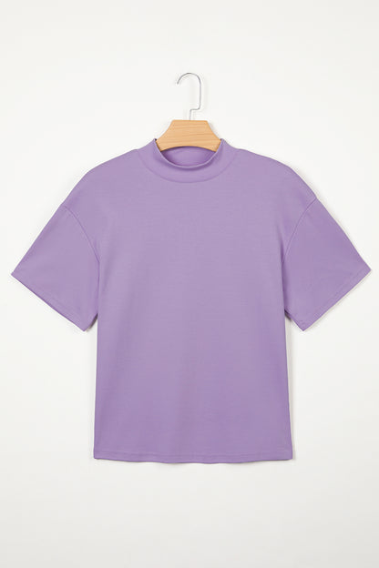 Oversized Solid Color High Neck Tee