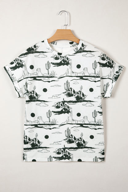 Western Desert Short Sleeve Knit Top