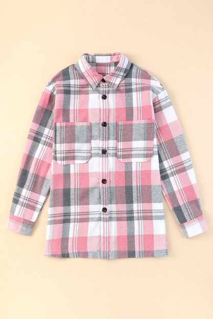 Plaid Patch Pocket Buttoned Shirt