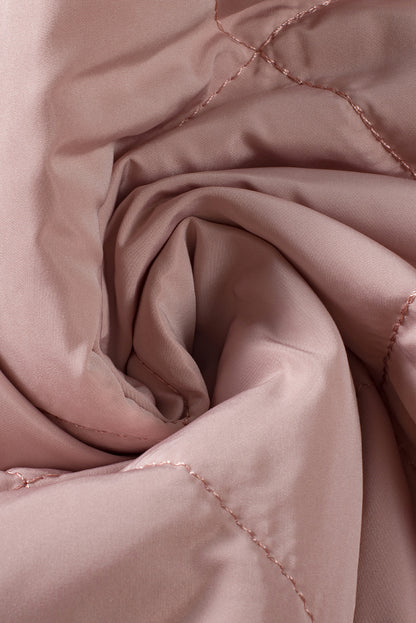 Solid Fleece Lined Quilted Vest Coat