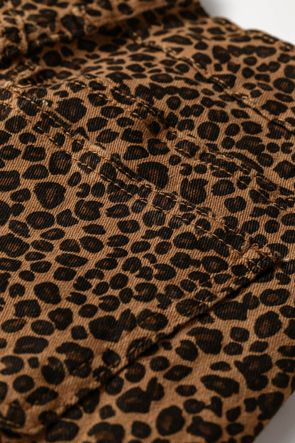 Leopard Ruffle Hem Shift Jeans