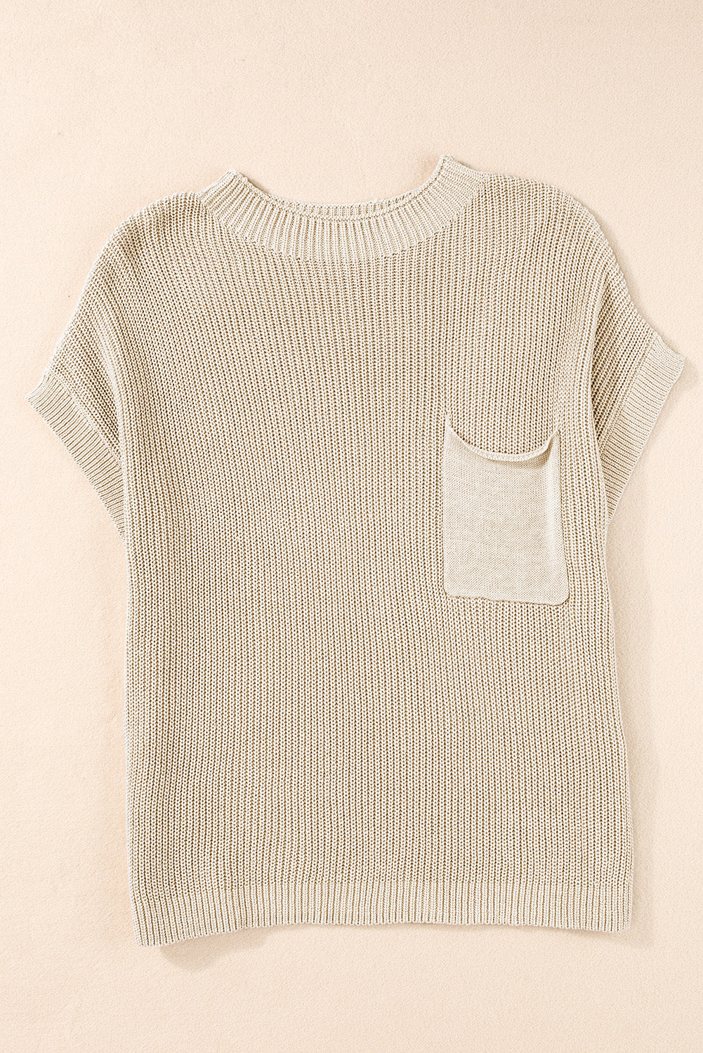 Patch Pocket Short Sleeve Sweater