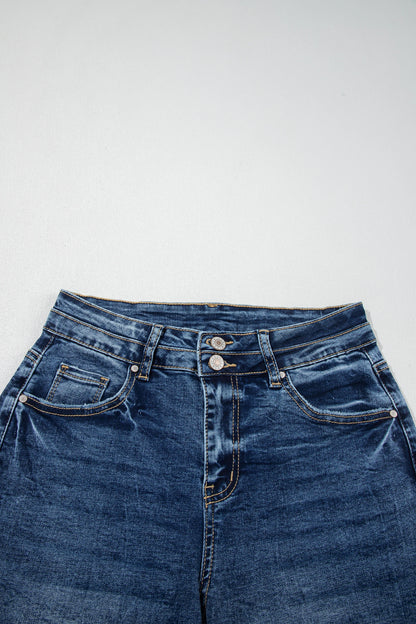 Acid Wash Denim High Waist Flare Jeans