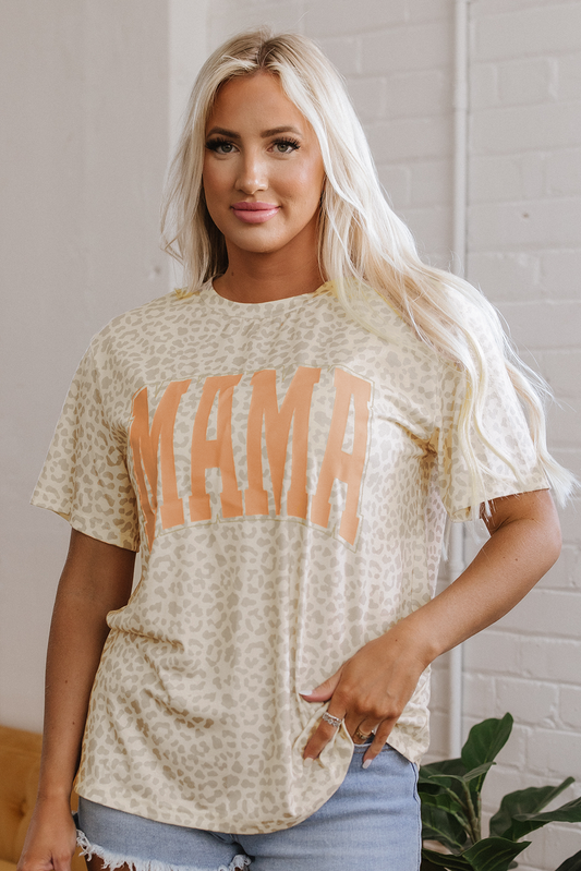 Leopard MAMA Short Sleeve Graphic Tee