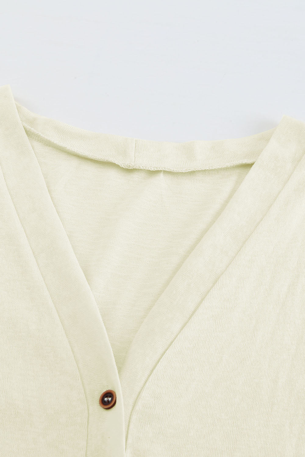 Solid Open-Front Buttoned Cardigan