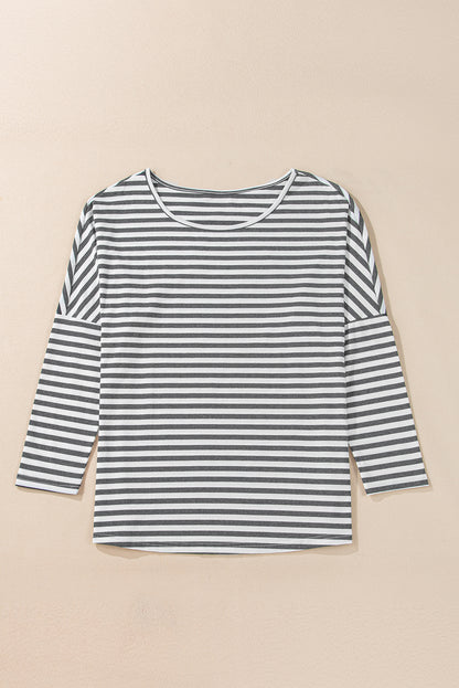 Stripe Round Neck Long Sleeve Top