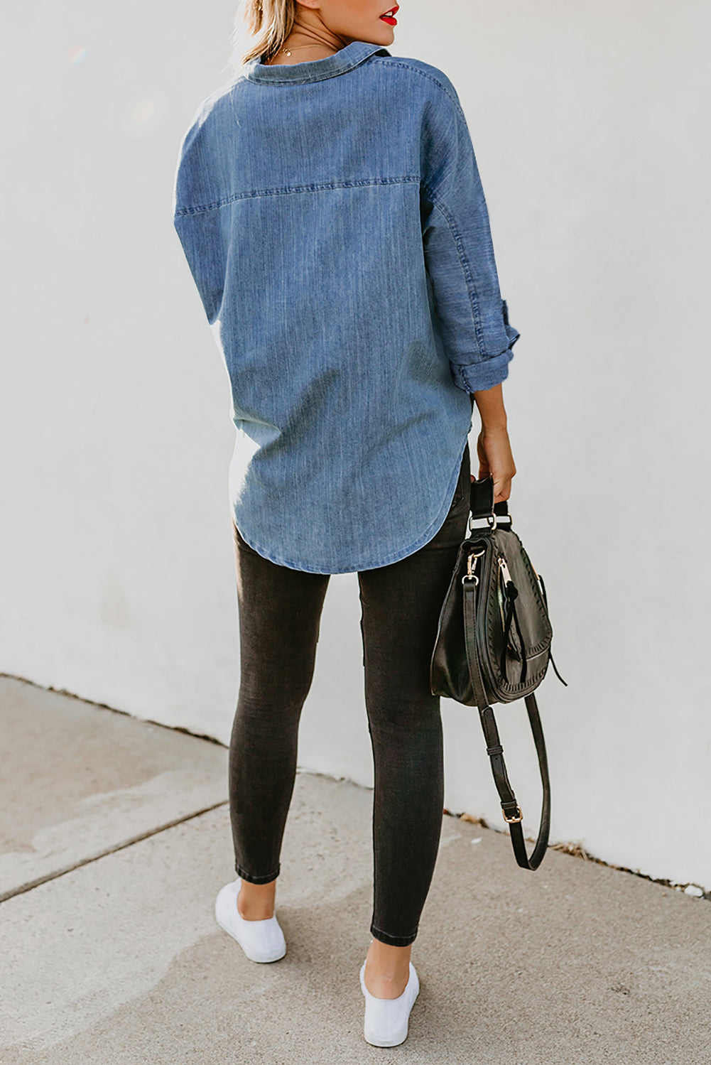 Denim Buttoned Long Sleeve Shirt