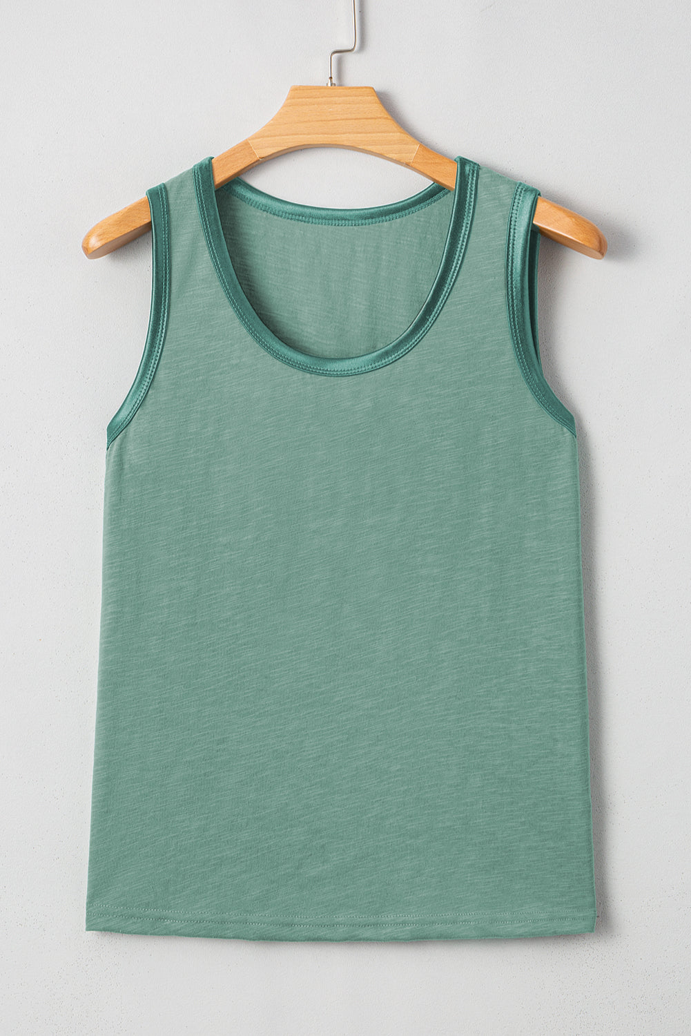 Metallic Contrast Trim Scoop Neck Tank Top