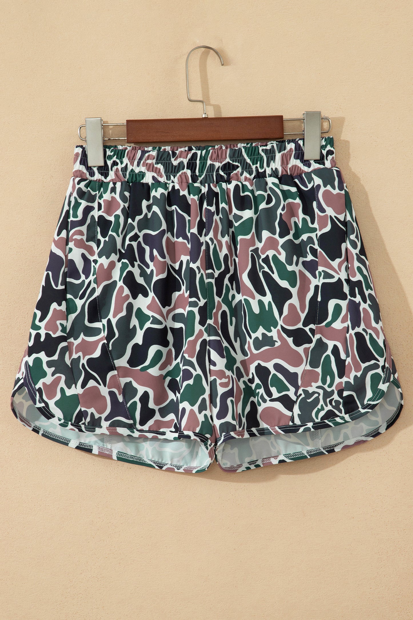 Camo High Waist Lined Athletic Shorts