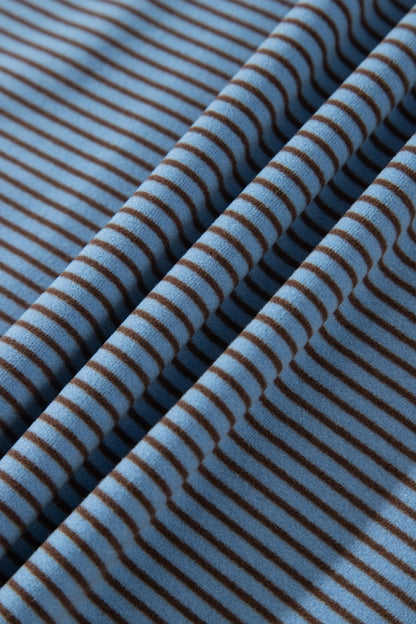 Stripe Contrast Trim Long Sleeve Top & Pant Set