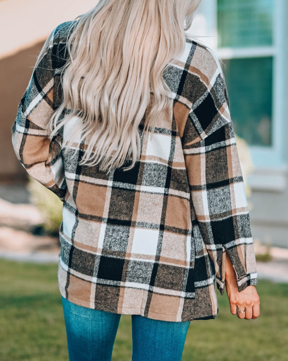 Plaid Buttoned Shirt Jacket