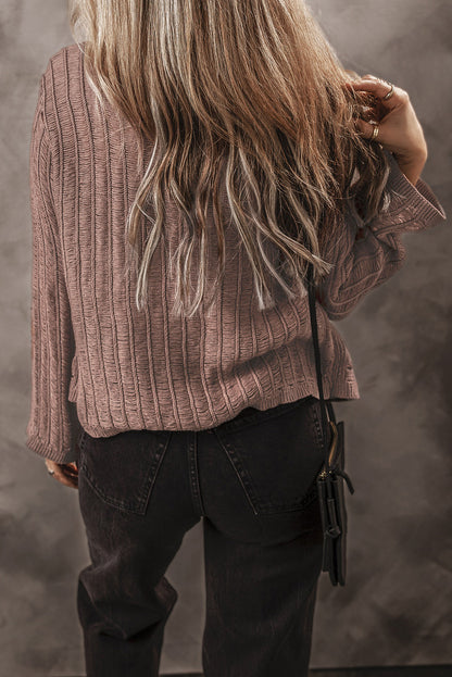 Textured Knit Buttoned Cardigan