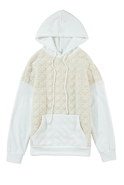 Quilted Patchwork Kangaroo Pocket Hoodie