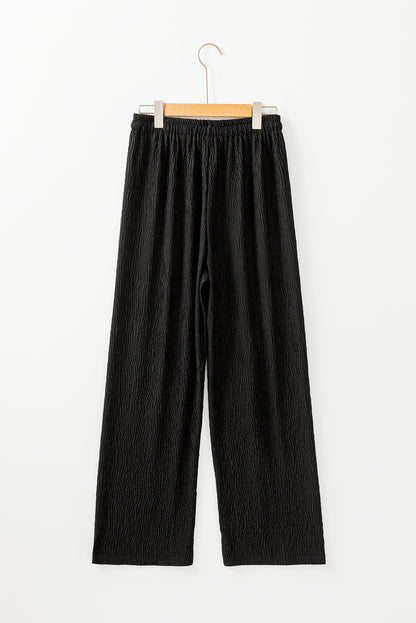 Crinkle Texture Drawstring Pants