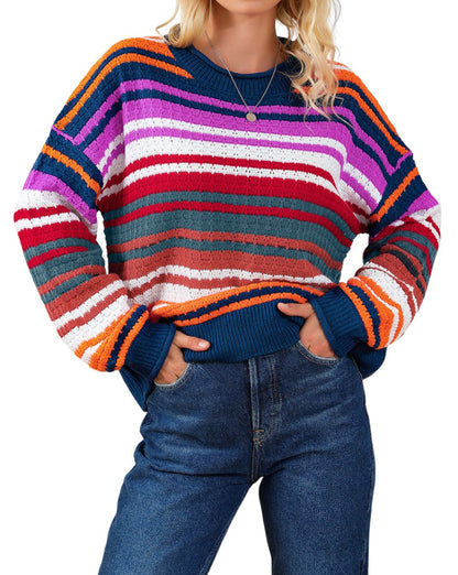 Stripe Rolled Edge Sweater