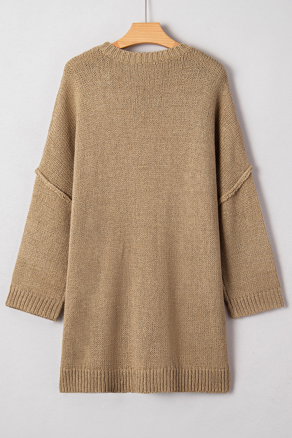 Solid Slouchy Drop Shoulder Sweater Dress