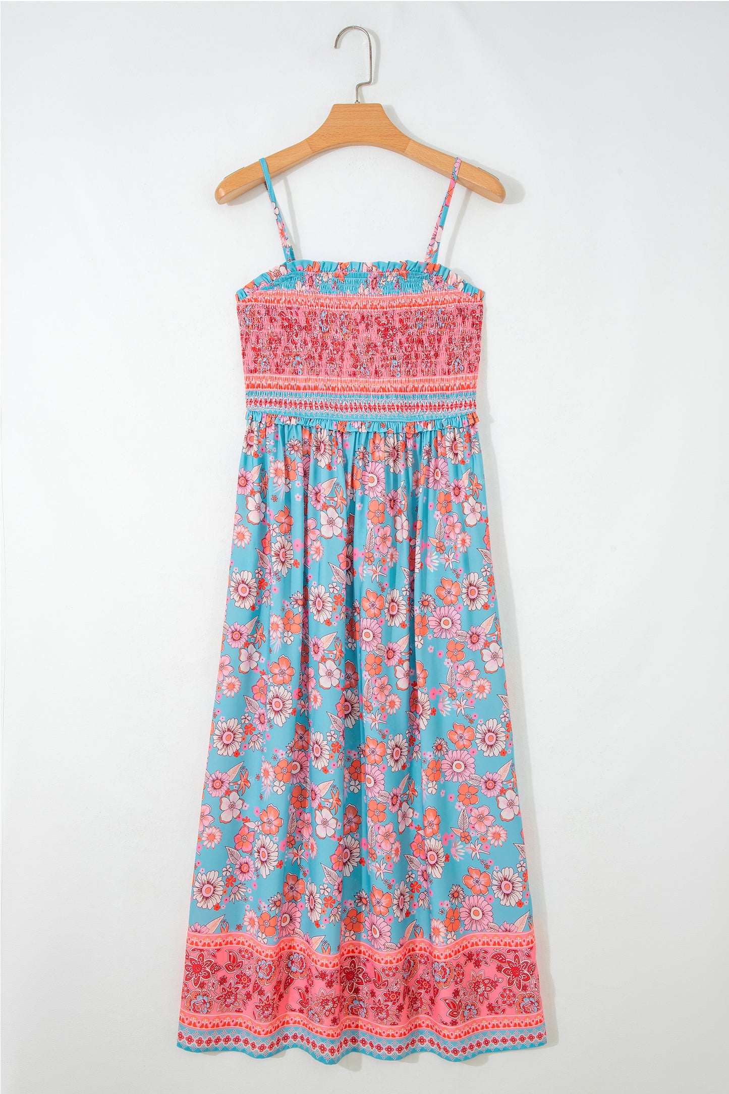 Boho Floral Spaghetti Strap Vacation Maxi Dress