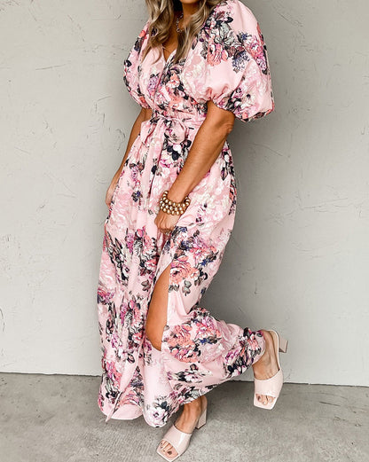 Floral High Waist Maxi Dress