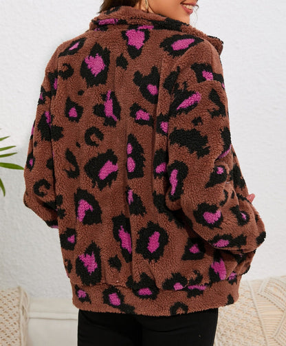 Leopard Sherpa Teddy Jacket