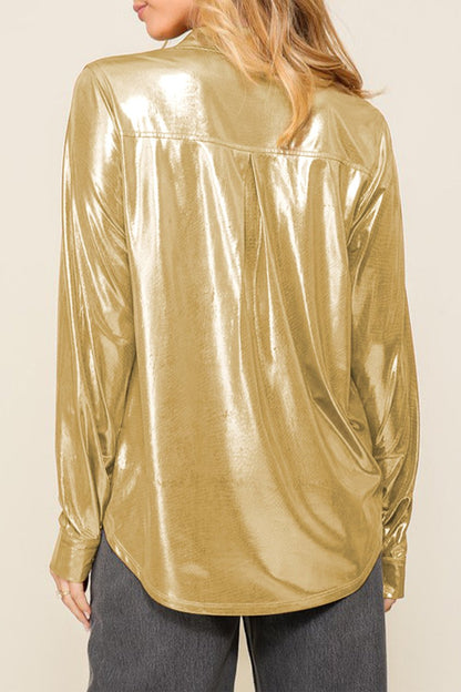 Metallic Chest Pocket Shirt