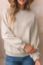 Herringbone Raglan Sleeve Pullover Sweatshirt