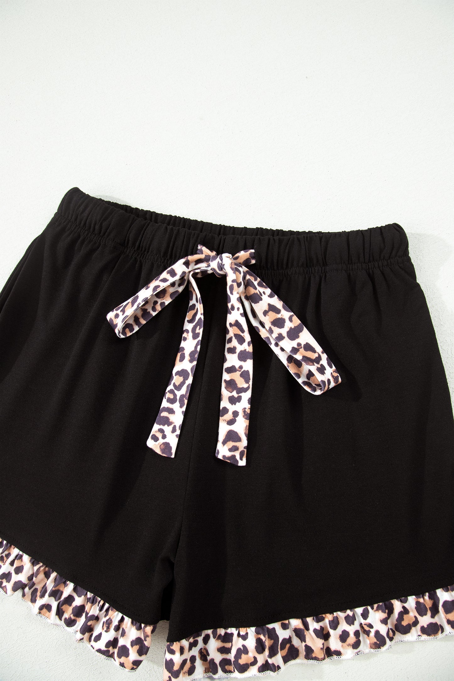 Leopard Patchwork Top & Shorts Pajama Set